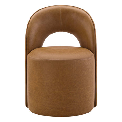 Neta Genuine Leather Swivel Side Chair