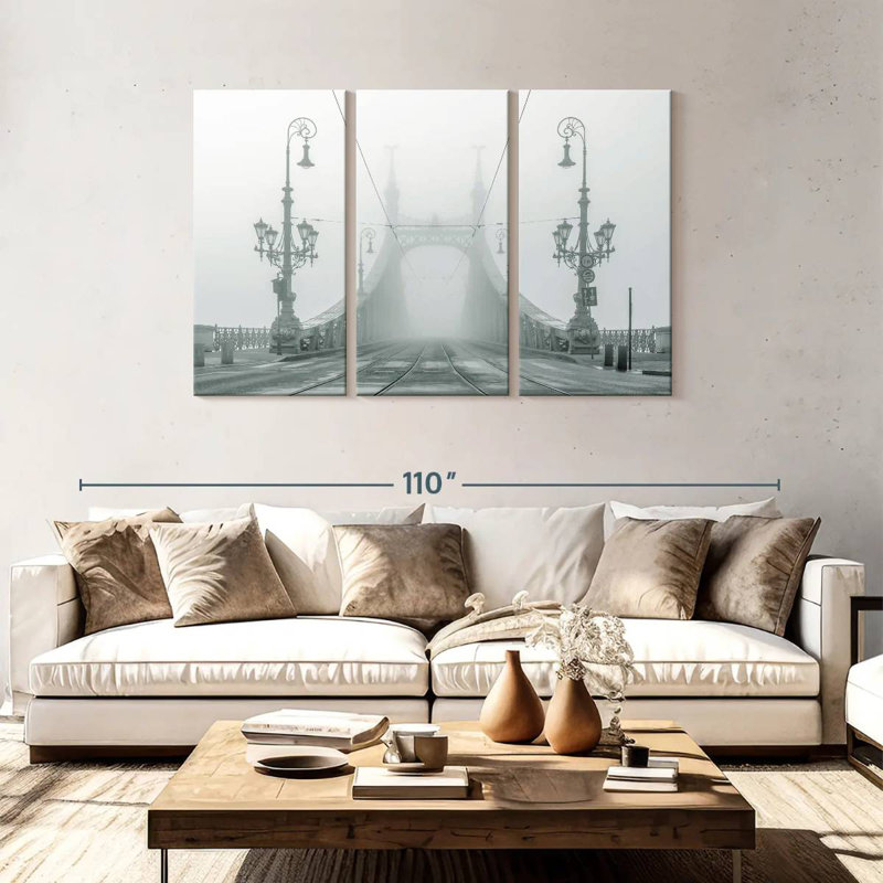 Lilie Foggy Liberty Bridge, 48" H x 74" W