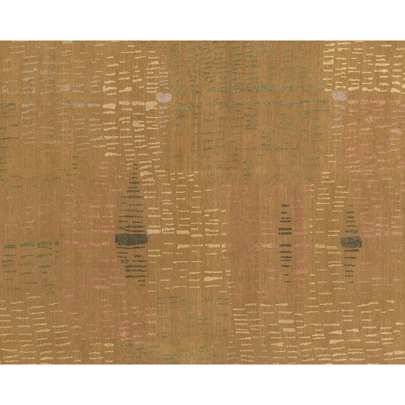 Prati Abstract Area Rug in Brown/Gold, Rectangle 6' x 9'