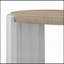 Table de canapé en chêne et blanc ultrabrillant avec tablette inférieure