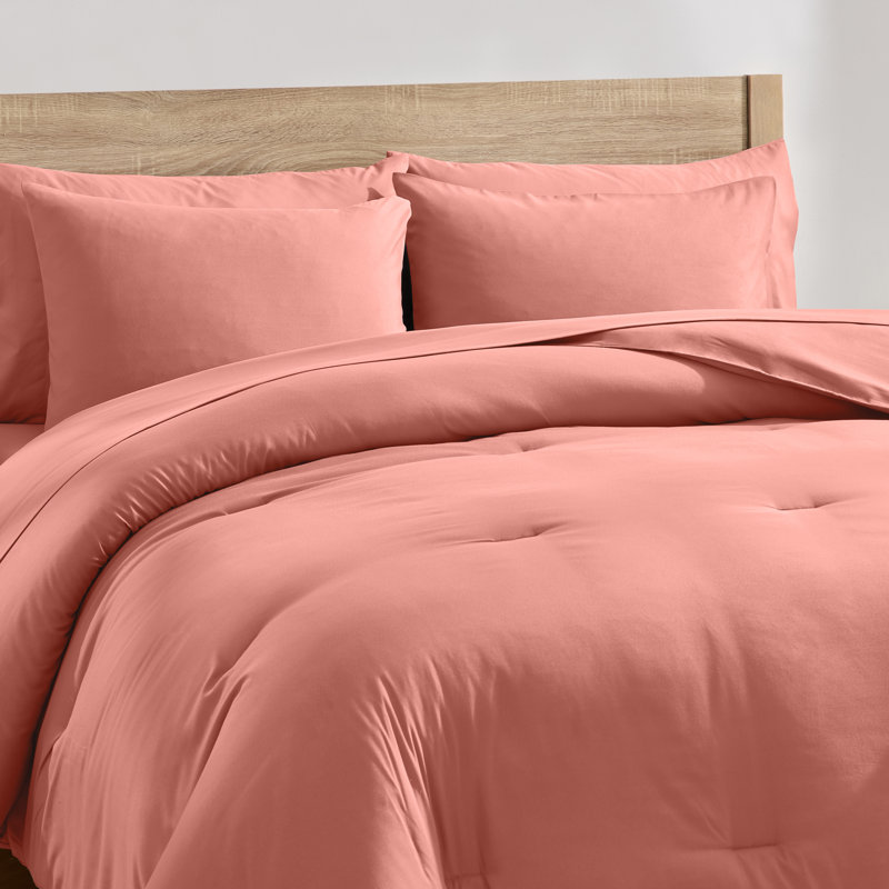 Soft Microfiber 7 Piece Comforter Set with Sheets, Full / Double Comforter + 6 Additional Pieces, Terracotta