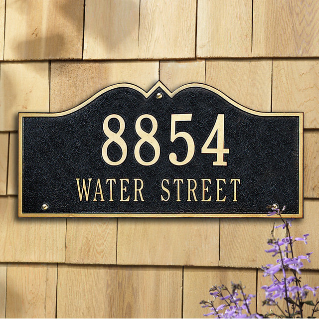 Plaque d'adresse murale Hillsboro, Cuivre antique, Oui