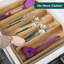 Expandable Acacia Cutlery Drawer Organiser for Kitchen, 5 x 55 x 43 cm-517606013
