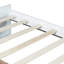 Lit simple en bois d'hévéa blanc massif avec 2 tiroirs, assemblage facile, bois de taille silencieuse et facile à utiliser