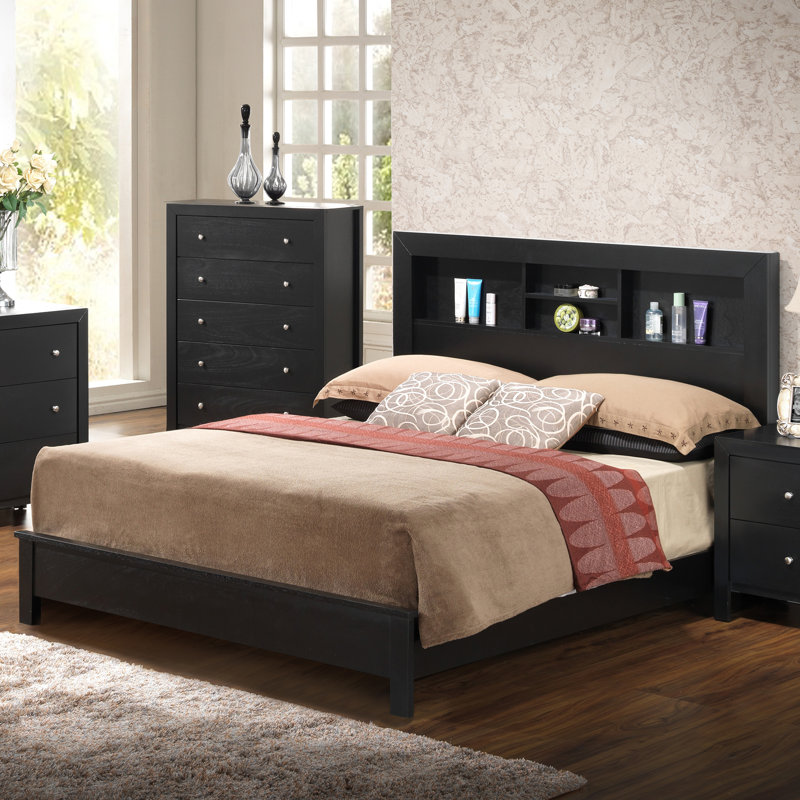Lisbon Bookcase Bed, Queen, Black