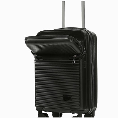 Luggage Sets 5 Piece with Half-opening, Hardside Carry On Suitcase Set with Double Spinner Wheel, Lightweight Travel Luggage with USB Port,TSA Locks
