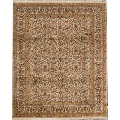 Wool Oriental Area Rug in Ivory