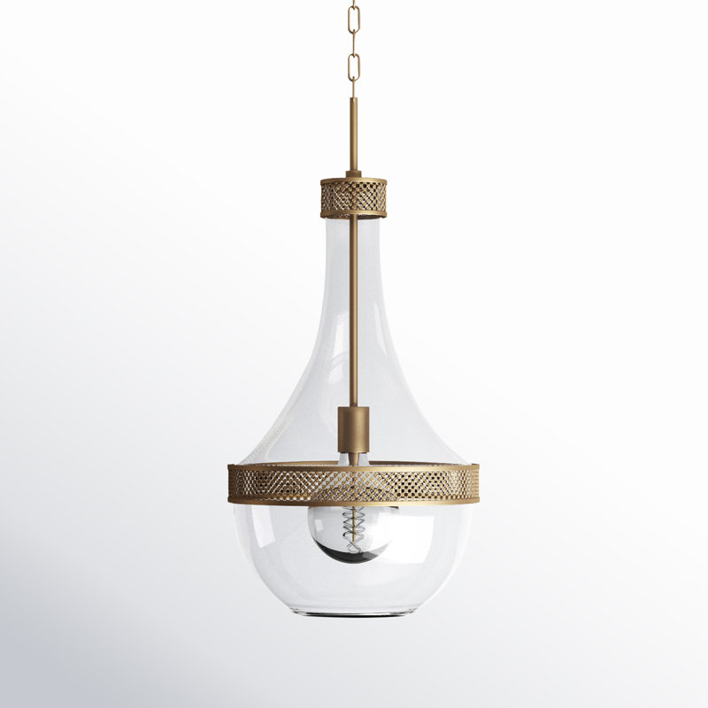 Twain 1 - Light Unique/Statement Pendant, Aged Brass, 32" H x 17.5" W x 17.5" D