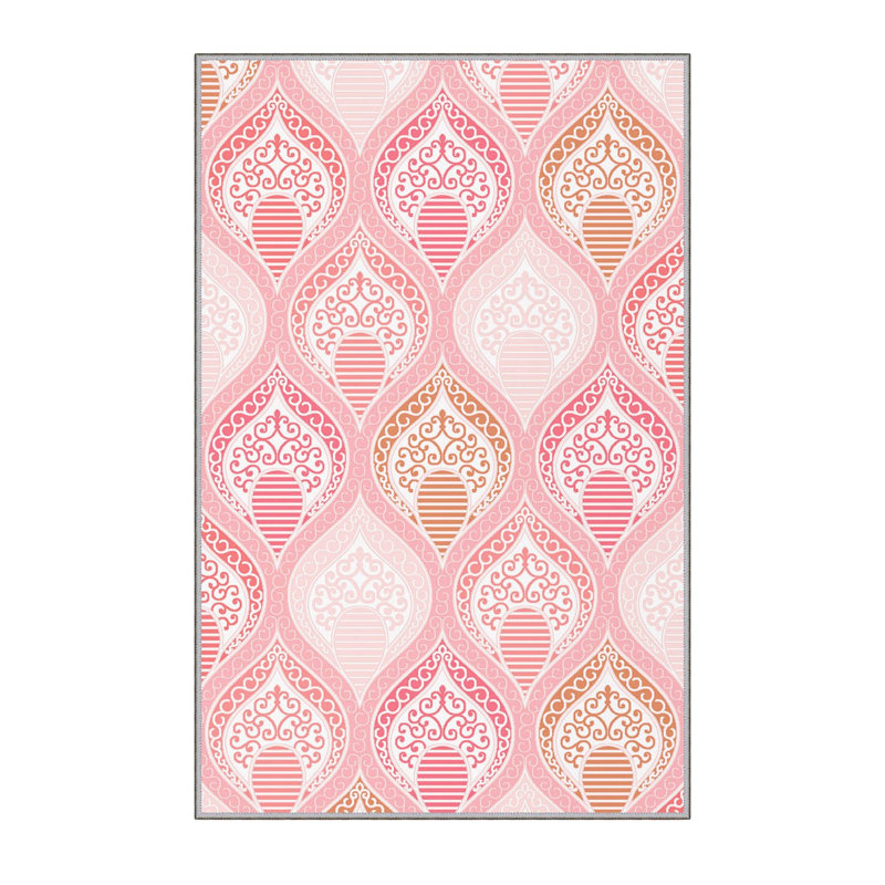 Stylish Hall Carpet 2.6 x 4.9 Feet, 100% Polyester with 8 mm Pile Height | Antibacterial, Non-Slip PVC Felt Dot Underside | Machine Washable, 3D Digital Printing | Perfect for Home Entryways & Living Spaces