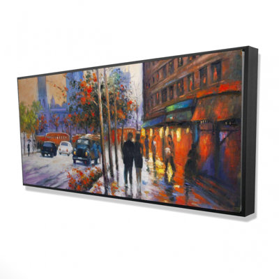City By Fall Print On Canvas