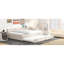 Lit plateforme tapissier beige avec lit gigogne simple - Structure robuste, sans sommier pour une belle chambre à coucher en bois pleine grandeur, espace de détente