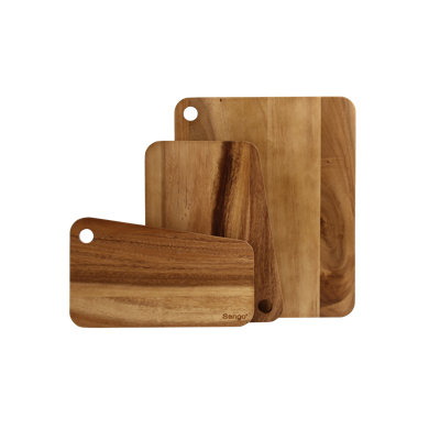 Ensemble de 3 planches à découper empilables Sango Atelier Acacia