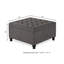 Bouton avec rangement intérieur spacieux, rembourrage de rangement confortable gris foncé et support en bois-131167008