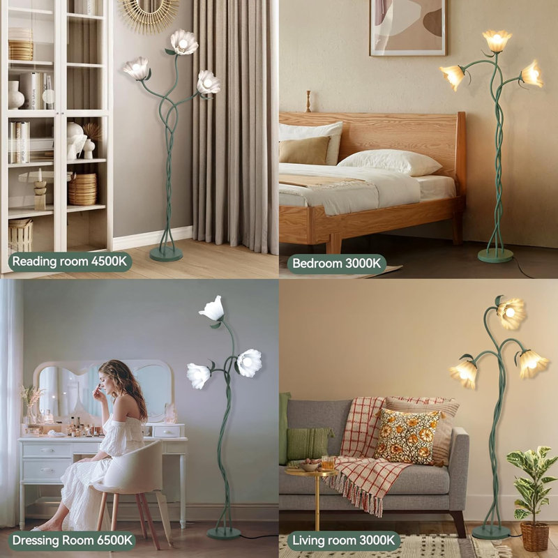 Three-Headed Flower-Shaped Floor Lamp