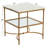 Libertine Genuine Marble and Metal End Table with Glass Storage Shelf-63189042