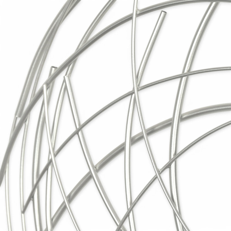 Décoration murale contemporaine abstraite ronde, Argent luisant