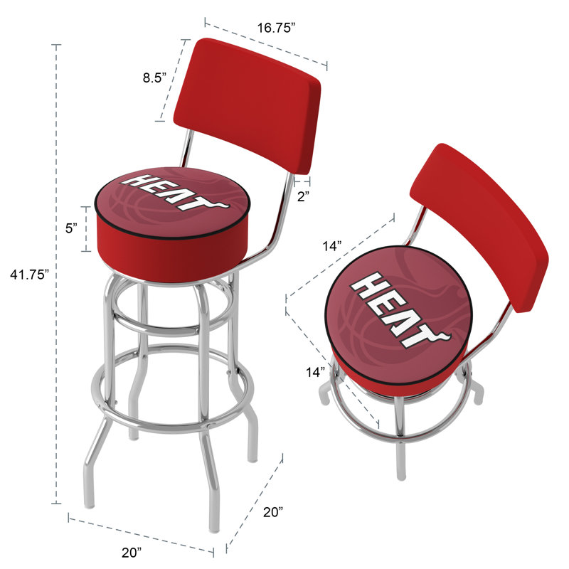 Swivel Upholstered Counter Stool with Metal Frame