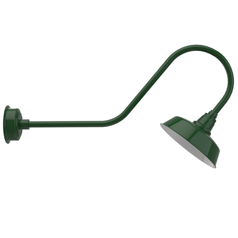 Luminaire de grange d’extérieur à del Vandervliet, H 12 po x l 12 po x P 36 po, Vert rétro