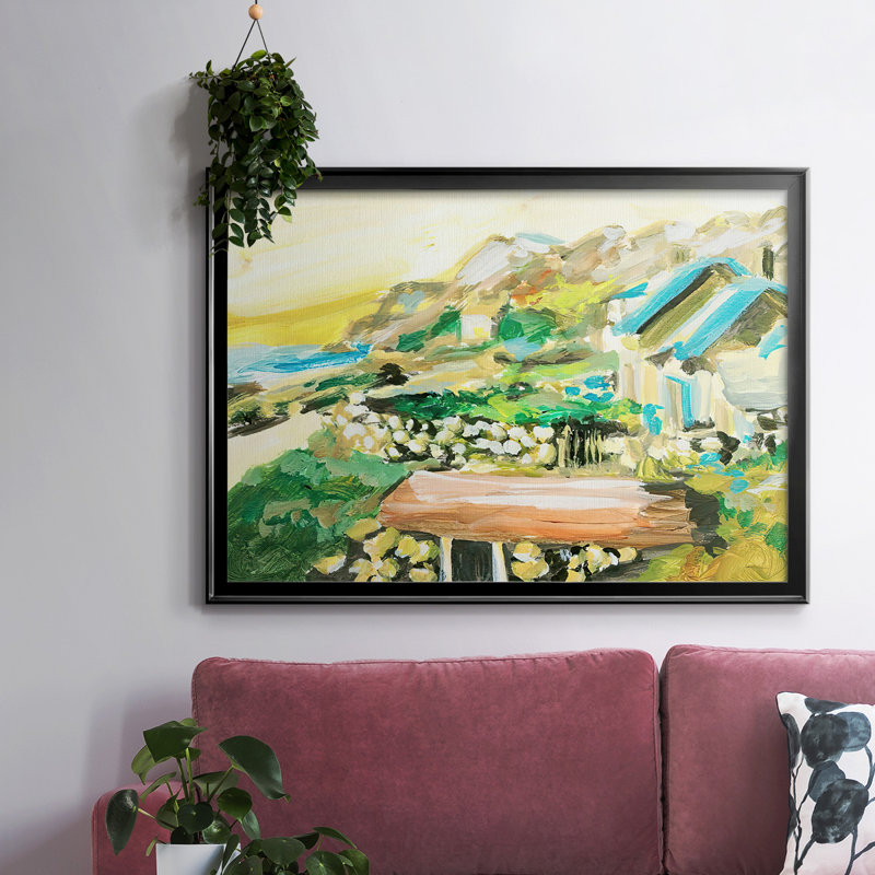" Spring Village IV ", Black, 26" H x 38" W x 1.5" D