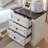 Burlington 26" Tall Nightstand with Charging Station, Farmhouse 23.6" Wide Large End Table w/Roman Column-112331335-163770570
