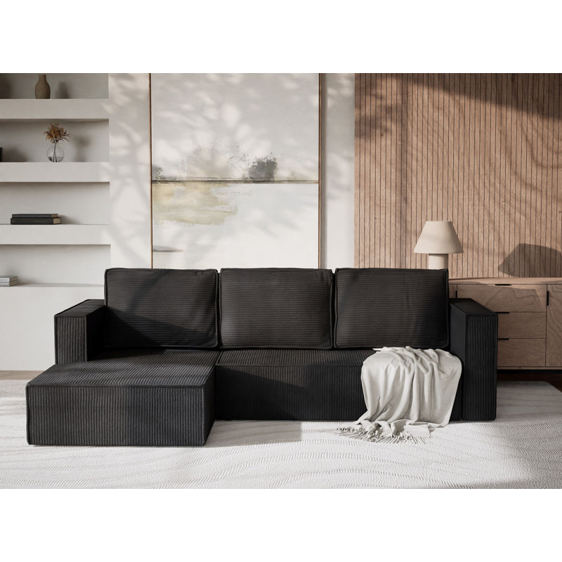 3 Seater Corner Sofa , Left Hand Facing, Graphite