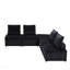 Canapé modulaire en velours noir 120 pièces 5 pièces