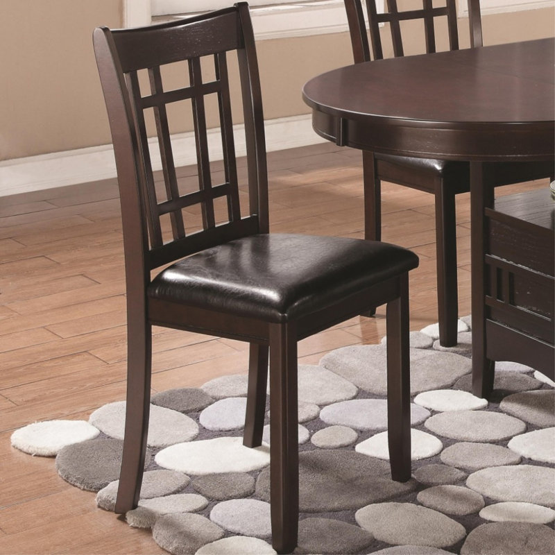 Ensemble de 2 chaises d'appoint contemporaines sans accoudoirs, brun espresso et noir