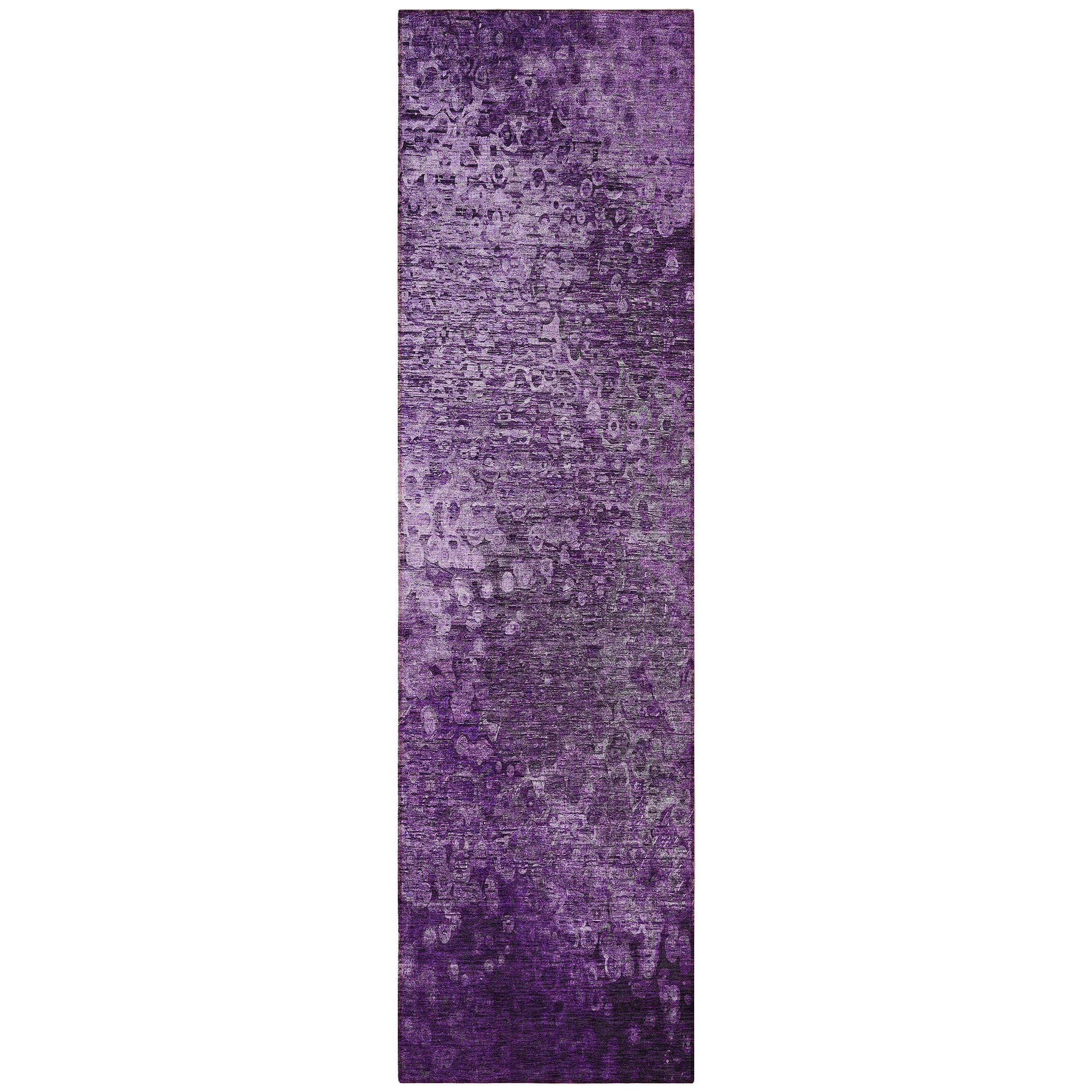 HomeRoots 8' Runner Purple Washable Non Skid Indoor Outdoor Runner Rug ...