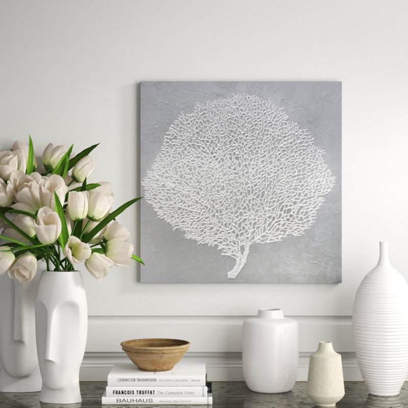Seafan X Print by L. Bodine, 24" H x 24" W x 1.5" D, Glass Coat