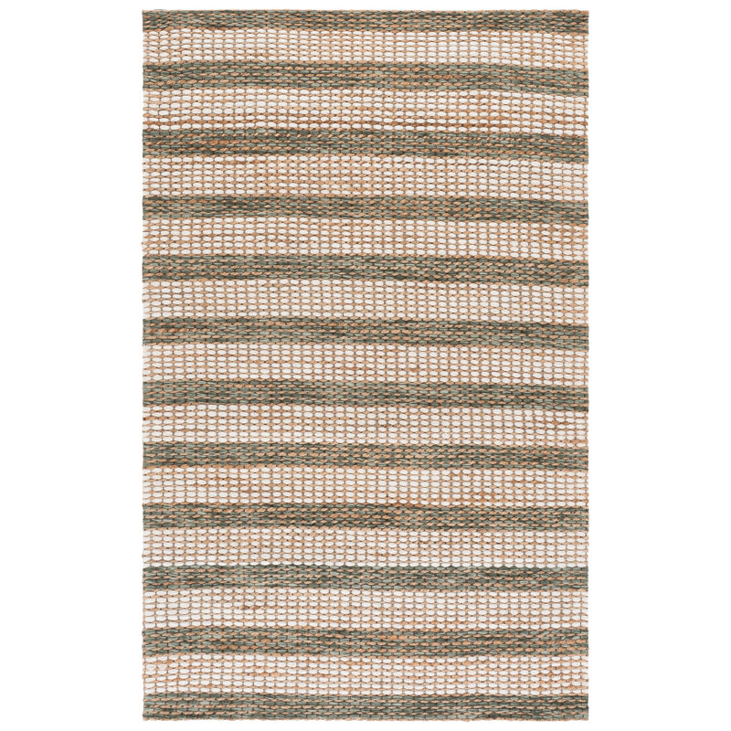 Jute / sisal touffeté à la main Martha Stewart; Laine Tapis d'intérieur en coton rayé, Rectangle 5 pi 0 po x 8 pi 0 po