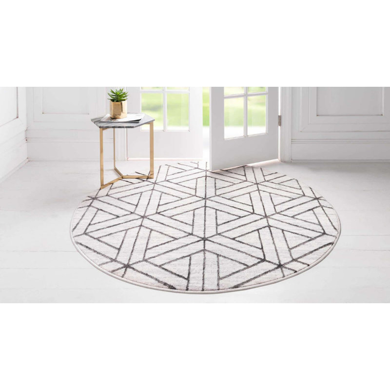 Clidy Abstract Indoor Rug, Round 3'3"