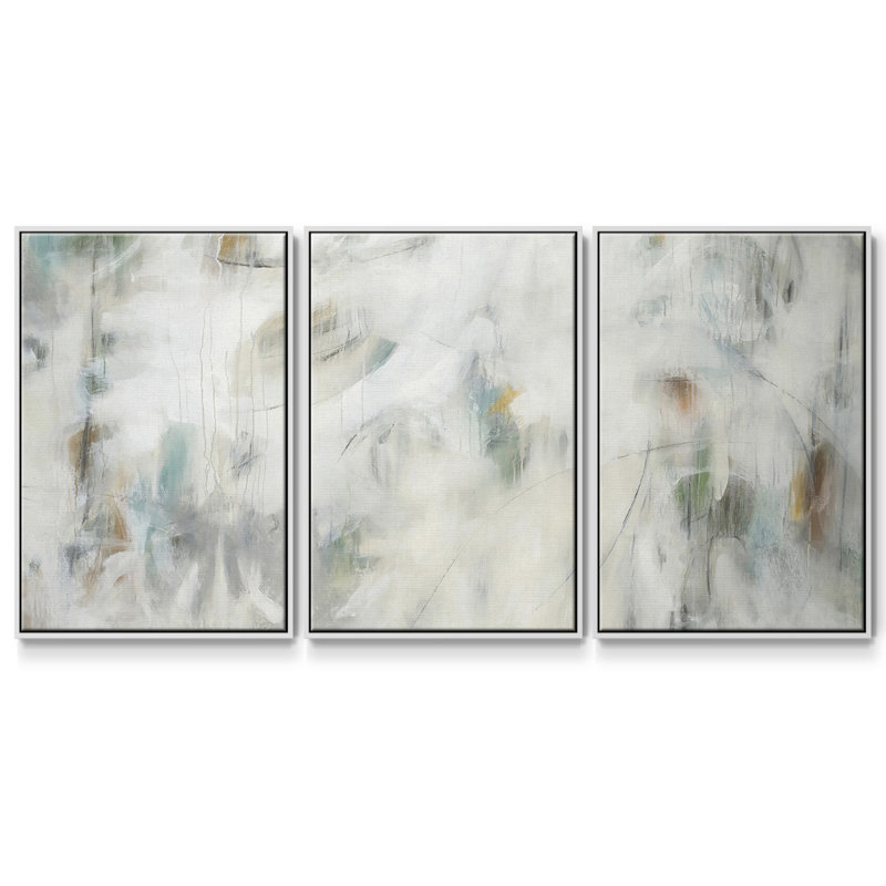 Joie de Vivre - Toile encadrée multi-pièces, Blanc, H 24 po x l 48 po x P 2 po