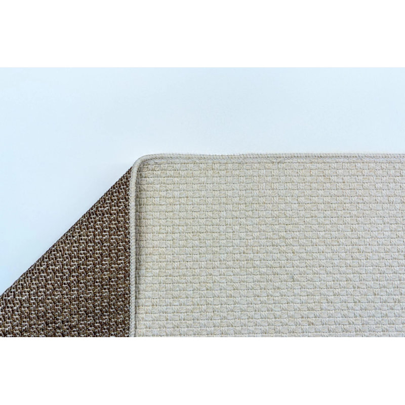Tapis crème en osier rustique lavable à la machine antidérapant, Rectangle 3 pi x 5 pi 11 po