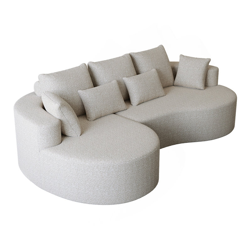 Canapé modulaire surdimensionné rembourré Modern, Orienté à gauche (vu de face), Beige