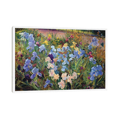 The Iris Bed by Timothy Easton - Floater Frame Painting on Canvas