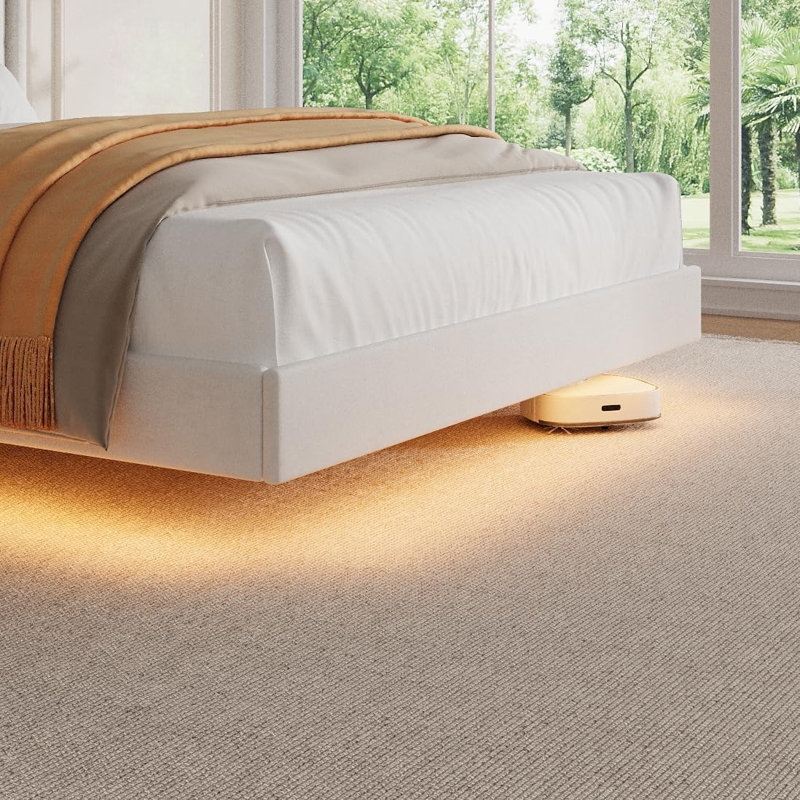 Bed Frame with LED Lights, Full, White