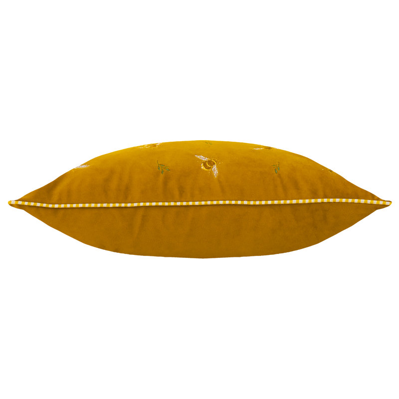Asraa Yellow Rectangular Cushion, Feather