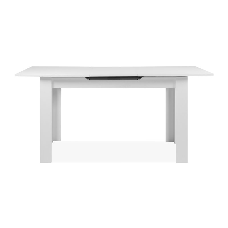 Sachika Extendable Dining Table, 75cm H x 125cm L x 80cm W, White, White