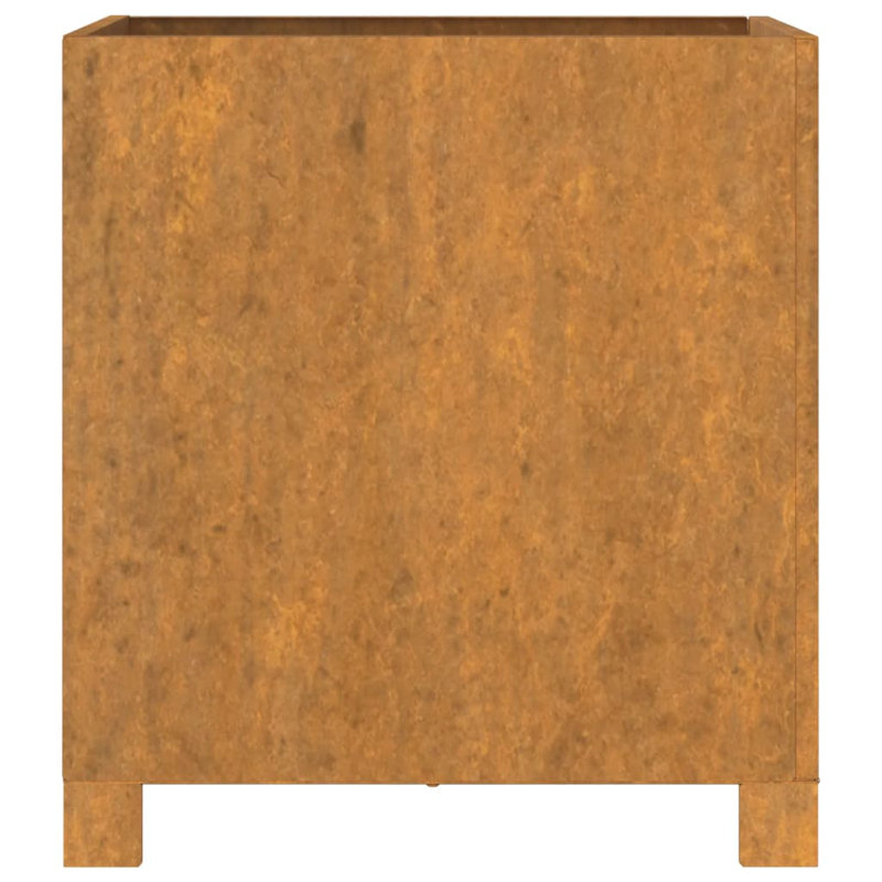 Planter with Legs Rusty Corten Steel, 43cm H x 40cm W x 42cm D