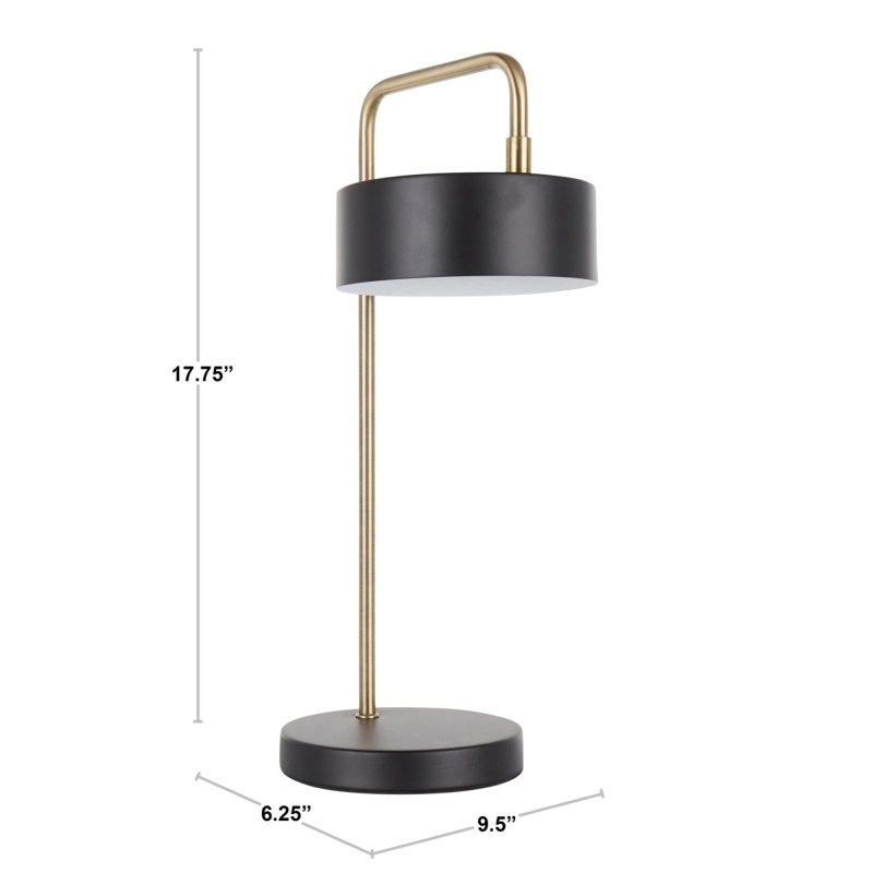 Lampe de table contemporaine en nickel et métal noir