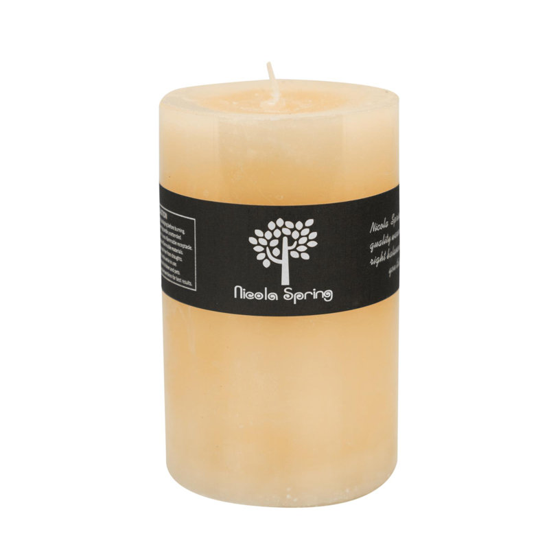 Vanilla Scented Pillar Candle, 14.5cm H x 9cm W x 9cm D