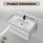 Ensemble de meuble-lavabo mural 41,9 "avec lavabo et deux tiroirs (robinet non inclus), entièrement assemblé-130160093-131221840