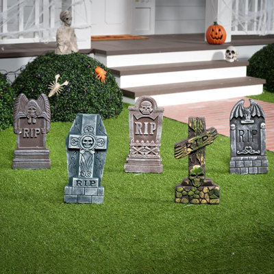 Pierres tombales 17 po d'Halloween en mousse RIP Graveyard (paquet de 5)