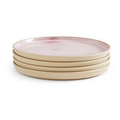 PORTMEIRION MINERALS SET OF 4 DINNER PLATES ROSE QUARTZ 10.5"