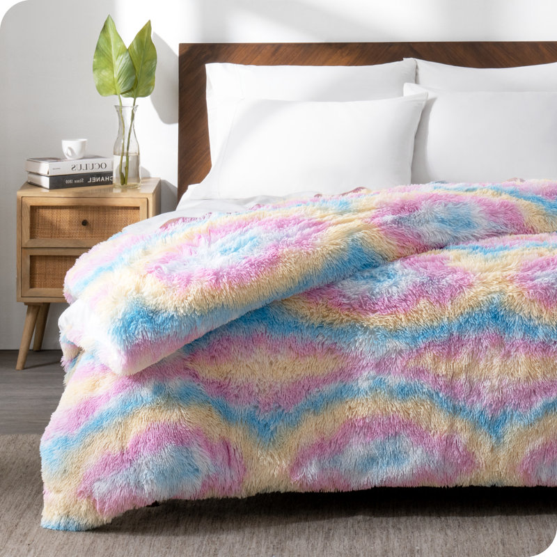 Shaggy Fleece Plush Duvet Cover, Twin XL Duvet Cover, Forest Green