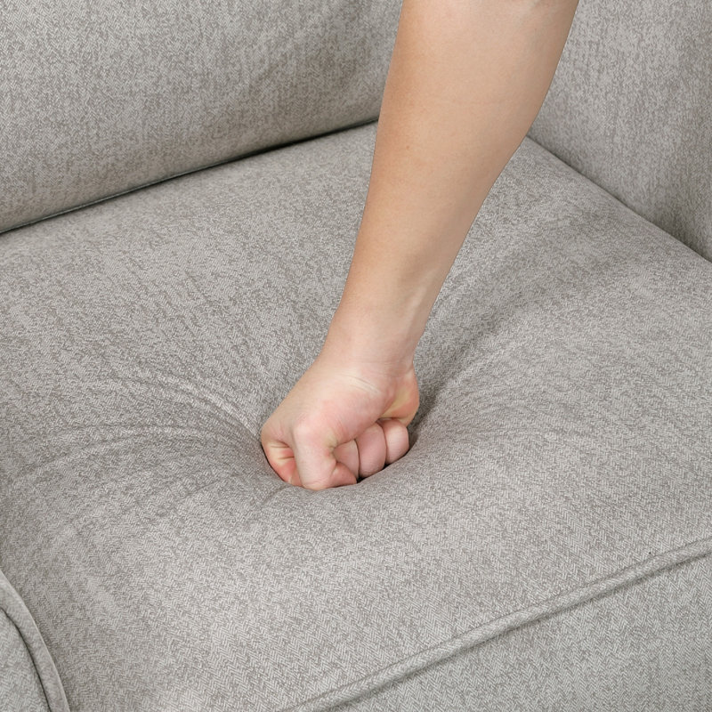 Fauteuil Teli, microfibre brun clair, pieds en métal noir, Brun clair clair