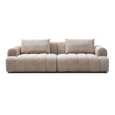 Canapé modulaire moderne, 4 places, canapé en tissu d'ameublement en velours chenille pour petit salon