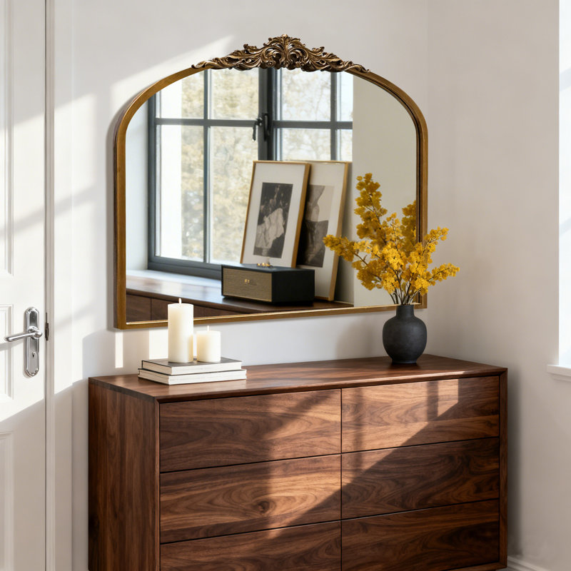 Vintage Baroque-Style Vanity Mirror/Decorative Mirror, 36" H x 29" W