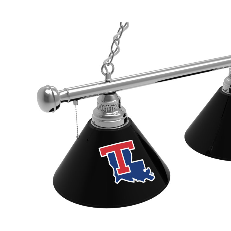 3 - Light Pool Table Lights Pendant, Chrome, Louisiana Tech Bulldogs