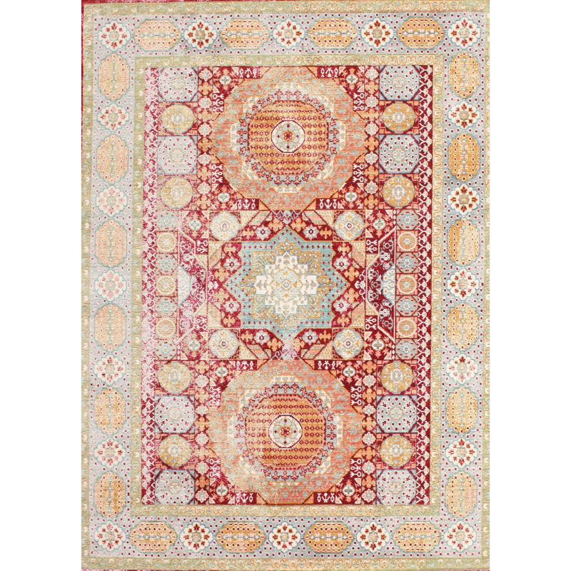 Tapis en laine rouge / brun, Rectangle 8 pi x 10 pi